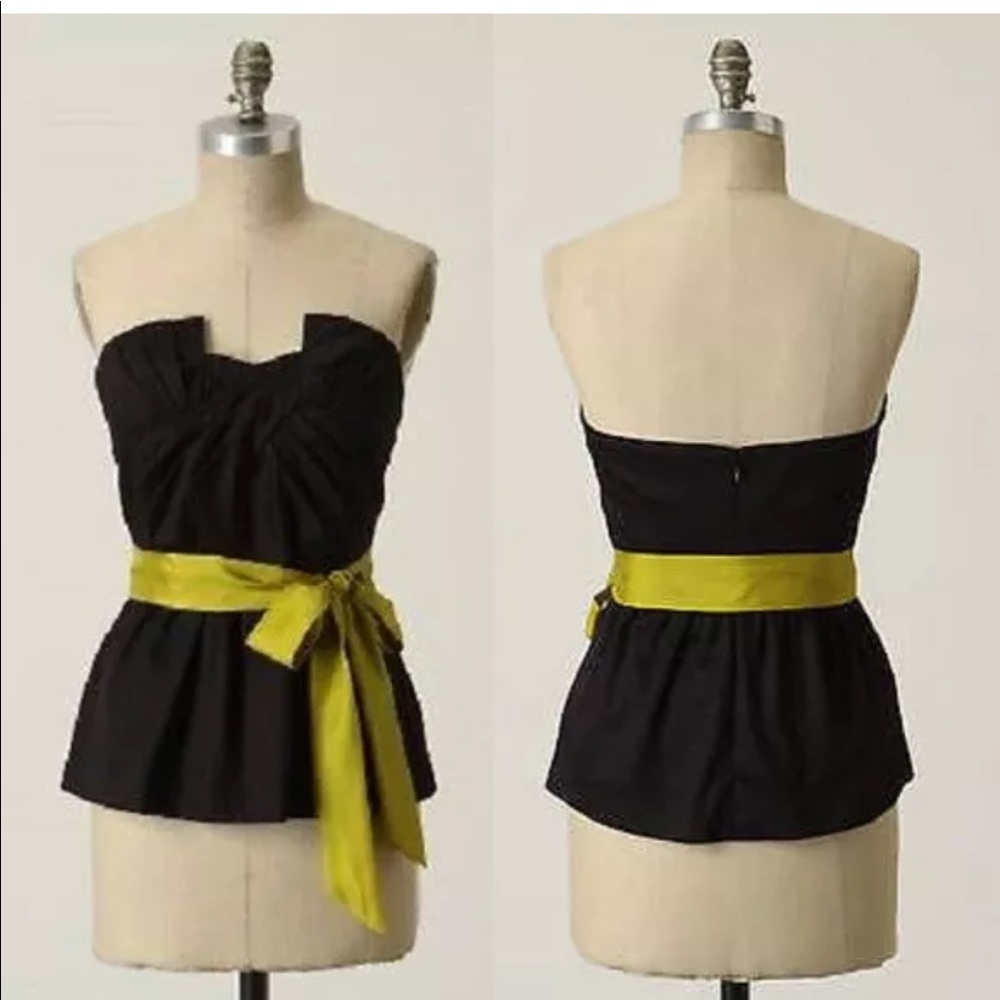Anthropologie odille Black strapless top - 2